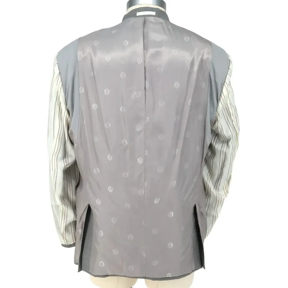 LRL Ralph Lauren Sport Coat Mens 48R Light Gray Plaid Wool Blend Blazer Jacket